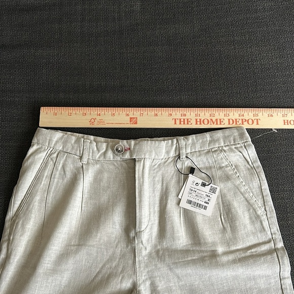 Zara Kids Tailoring Pants Oat Cream Color -Viscose / Linen Pants - Picture 5 of 13